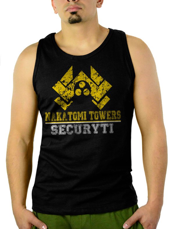 Nakatomi Towers Security Movie Die Hard Men Black Tank Top Sleeveless