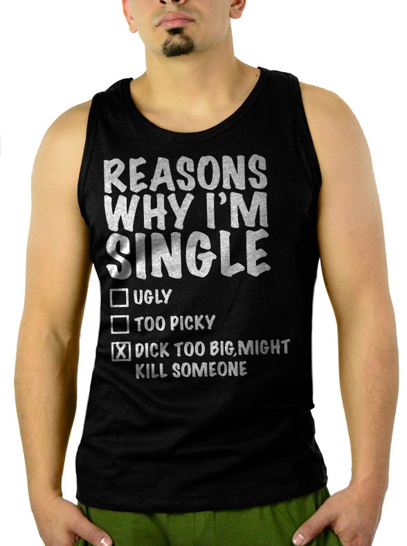 REASON'S WHY I'M SINGLE Men Black Tank Top Sleeveless