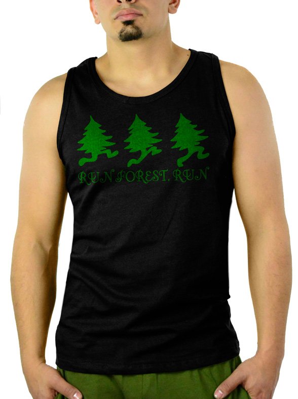 Run Forest Run - Forest Gump Movie Parody Men Black Tank Top Sleeveless