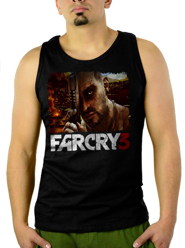 Far Cry 3 Men Black Tank Top Sleeveless