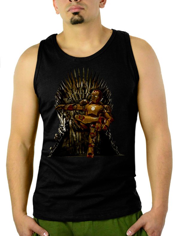 Game of Thrones Iron Man Iron Throne Men Black Tank Top Sleeveless