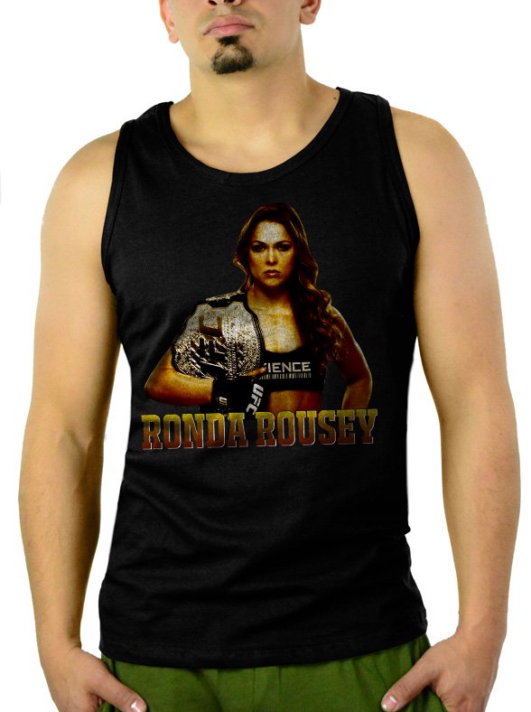 ROWDY Ronda Rousey UFC Fighting Men Black Tank Top Sleeveless