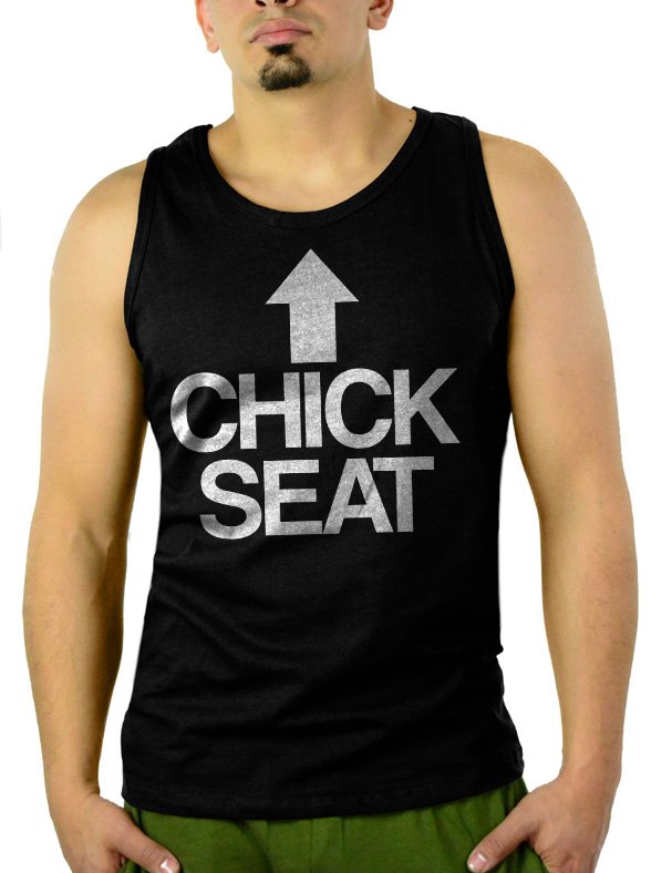 Chick Seat Funny Raunchy Christmas Men Black Tank Top Sleeveless