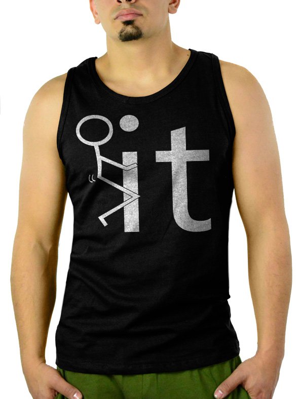 Fk It Funny College Party Men Black Tank Top Sleeveless