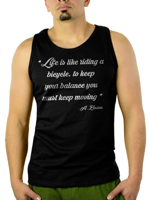 LIFE IS LIKE RIDING A BICYCLE Men Black Tank Top Sleeveless