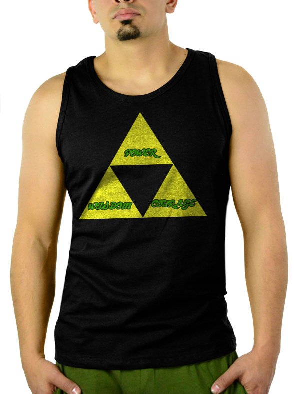 THE TRIFORCE Legend of Link Zelda Men Black Tank Top Sleeveless