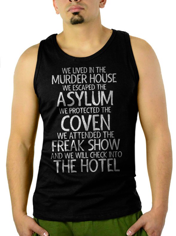 We Lived In The Murder House We escaped the Asylum Men Black Tank Top Sleeveless