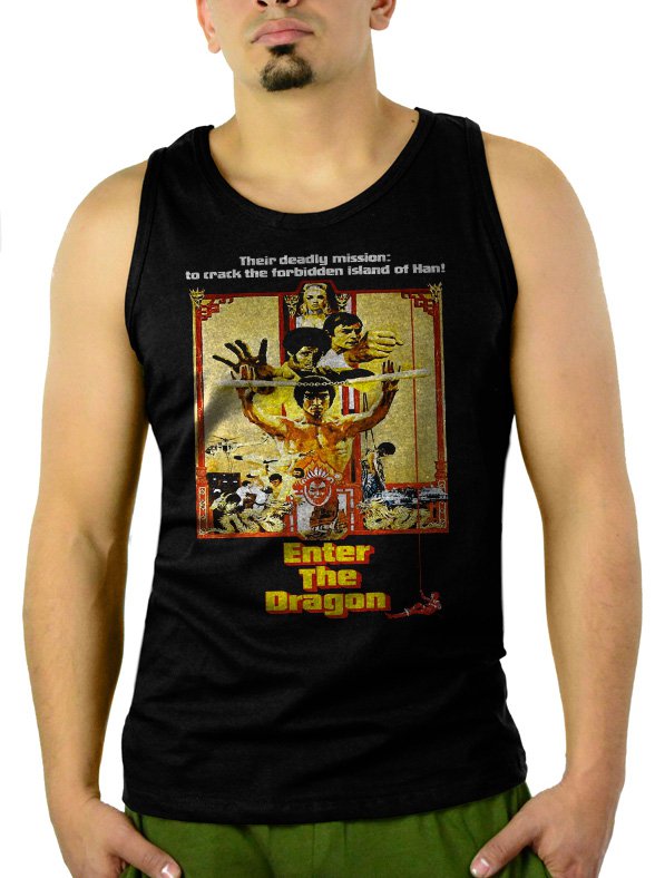 Enter The Dragon - Custom Bruce LeeMen Black Tank Top Sleeveless