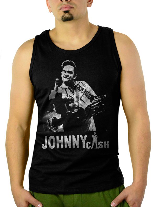 Johnny Cash Men Tank Top Black