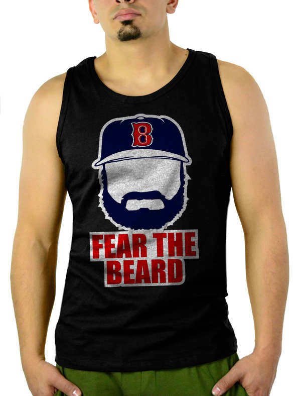 Johnny Gomes Men Tank Top Boston Red Sox FEAR THE BEARD