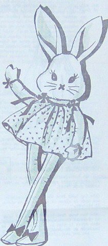 Vintage LONG-LEGGED BUNNY RABBIT and Her Dress Pattern
