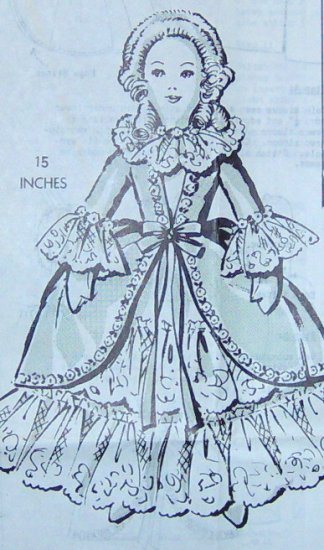 Vintage BOUDOIR DOLL and Her Gown Pattern - 15 inches tall