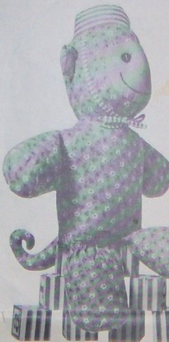 Vintage HURDY GURDY MONKEY Stuff Animal Pattern