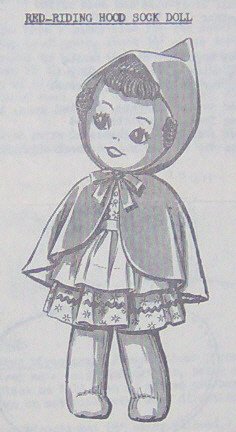 Vintage - RED-RIDING HOOD SOCK DOLL - Pattern