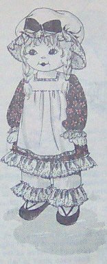Vintage RAG GIRL DOLL and her Outfit Pattern - 25 inches tall
