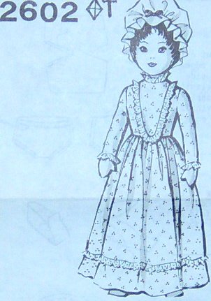 PRAIRIE GIRL DOLL Wearing A Mop-Cap Vintage Pattern