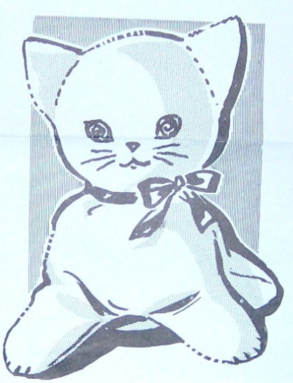 Vintage GIANT-SIZE KITTEN Kitty Cat Pattern