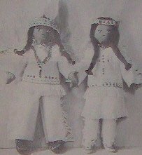 Vintage - INDIAN DOLLS - Boy & Girl Pattern