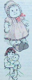 VINTAGE Baby Doll and Her Clothes Pattern - 18 inches tall