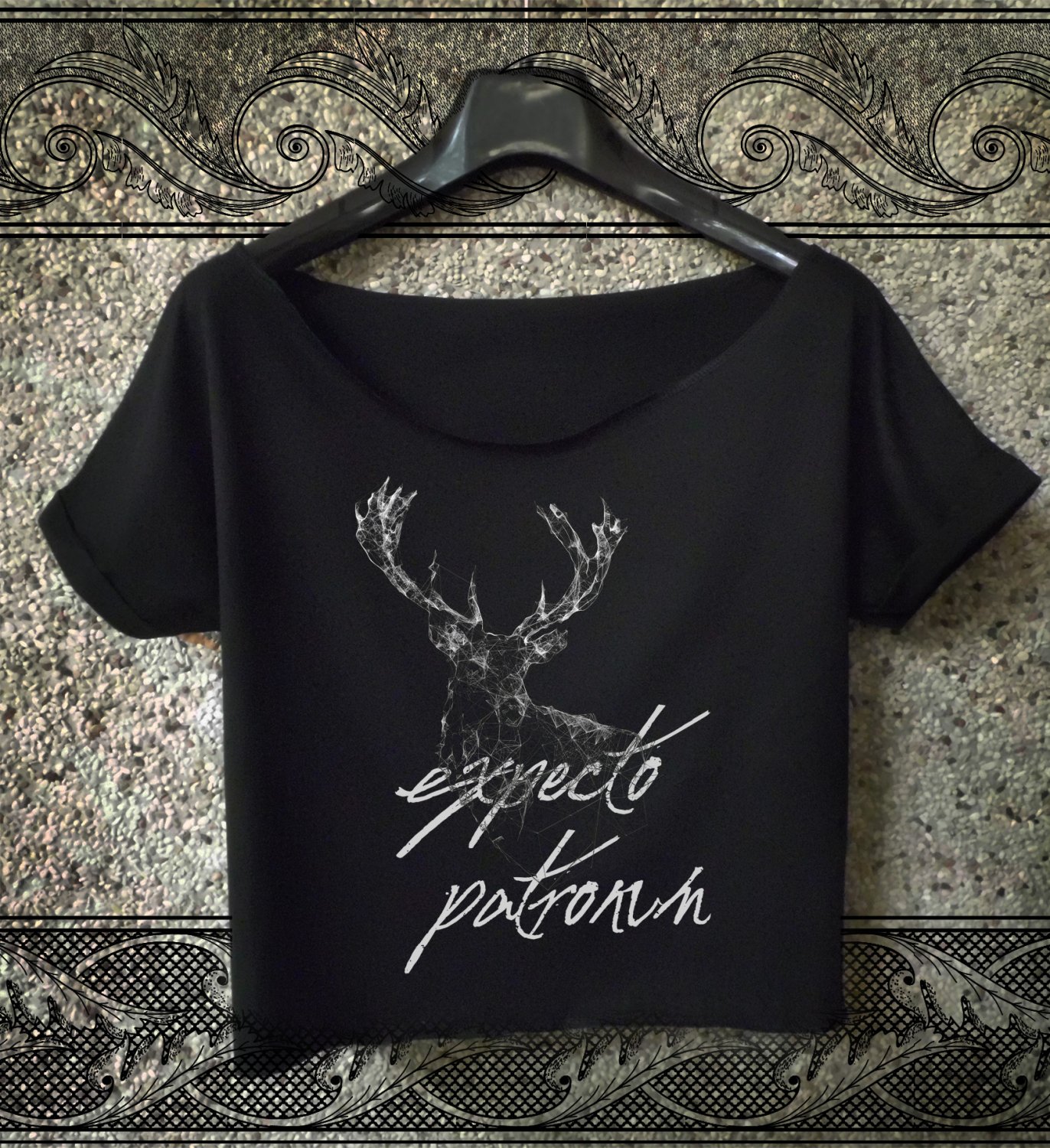 Item picture expecto patronum t-shirt deathly hallows crop top women cropped tee harry tops 1
