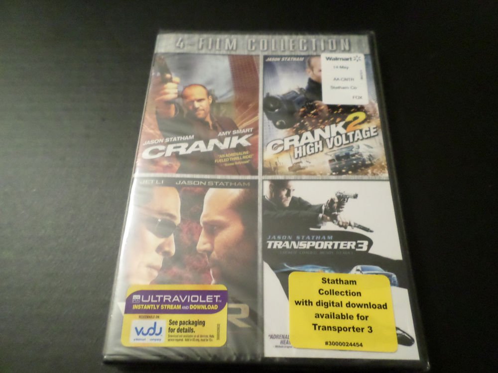 JASON STATHAM 4 FILM COLLECTION DVD CRANK,CRANK 2,WAR, TRANSPORTER 3 (BRAND NEW)