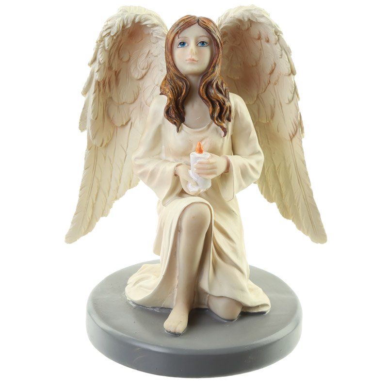 Candle Reflection Guardian Angel Figurine