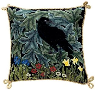 RAVEN Needlepoint KIT Beth Russell William Morris
