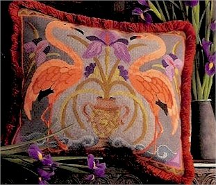 Flamingos Cushion Needlepoint Kit by Glorafilia (gl4195)