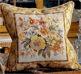 Versailles Flowers Ivory Cushion Needlepoint Kit by Glorafilia (gl5003)