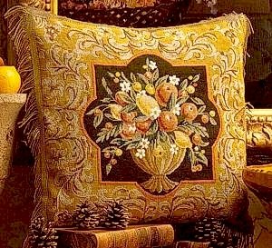 Louis XIV Oranges & Lemons Cushion Needlepoint Kit by Glorafilia (gl5002)