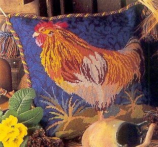 Cockerel Cushion Needlepoint Kit by Glorafilia (gl4135)