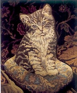 Kitten on a Cushion Needlepoint Kit by Glorafilia (gl592)