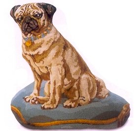 Dog Purple Pug Needlepoint Kit by Glorafilia (gl4180)