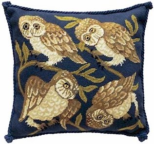 OWLS Needlepoint CANVAS Beth Russell William de Morgan