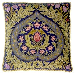 EDEN Blue background Cushion Needlepoint CANVAS Beth Russell William Morris