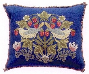 STRAWBERRY THIEF 2 Cushion Needlepoint CANVAS Beth Russell William Morris