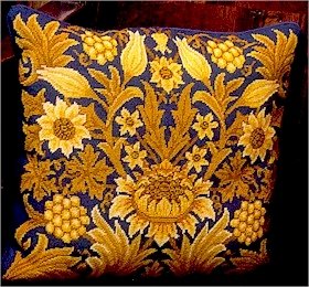 SUNFLOWER 1 Cushion Needlepoint CANVAS Beth Russell William Morris