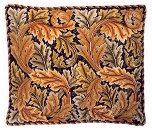 ACANTHUS LEAVES Gold Cushion Needlepoint CANVAS Beth Russell William Morris