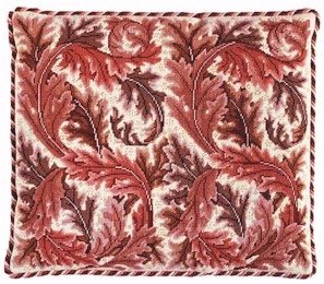 ACANTHUS LEAVES Red Cushion Needlepoint KIT Beth Russell William Morris