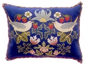 STRAWBERRY THIEF 3 Cushion Needlepoint KIT Beth Russell William Morris