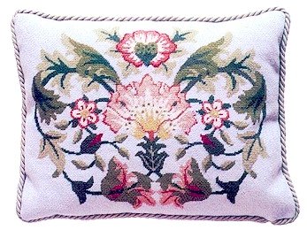 LODDEN 2 Grey background Cushion Needlepoint KIT Beth Russell William Morris