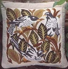 MAGPIES Cushion Needlepoint KIT Beth Russell William de Morgan
