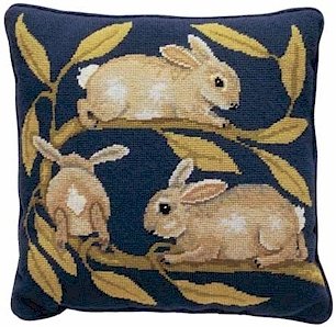 RABBITS Needlepoint KIT Beth Russell William de Morgan