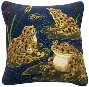 FROGS Needlepoint KIT Beth Russell William de Morgan