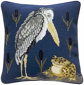 FROG & STORK Needlepoint KIT Beth Russell William de Morgan