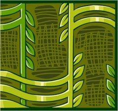 Collage Greens Needlepoint Canvas (ab1-9)