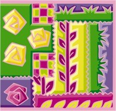 Collage Rose Garden Needlepoint Canvas (ab1-22)