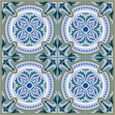 Victorian Tile Cushion Needlepoint Canvas (ar18-043c)