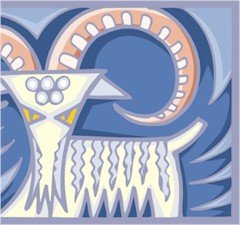 Abstract Funky Goat Needlepoint Canvas (ab1-28)