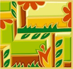 Collage Leaves & Flowers Needlepoint Canvas (ab1-19)